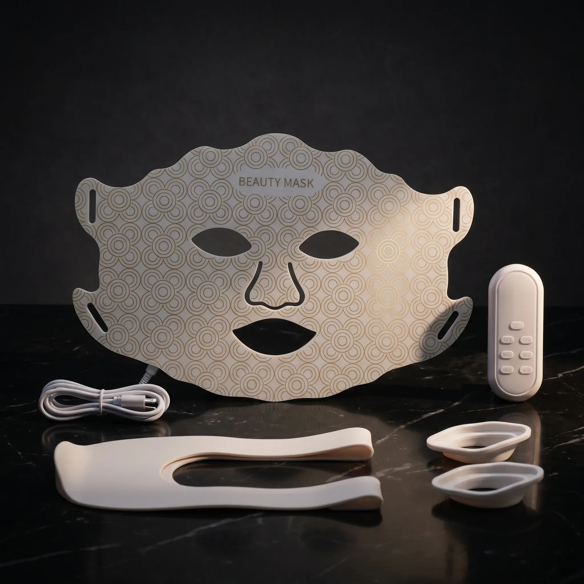 Red Light LED Facial Photon Rejuvenation Device With Silicone Beauty Mask