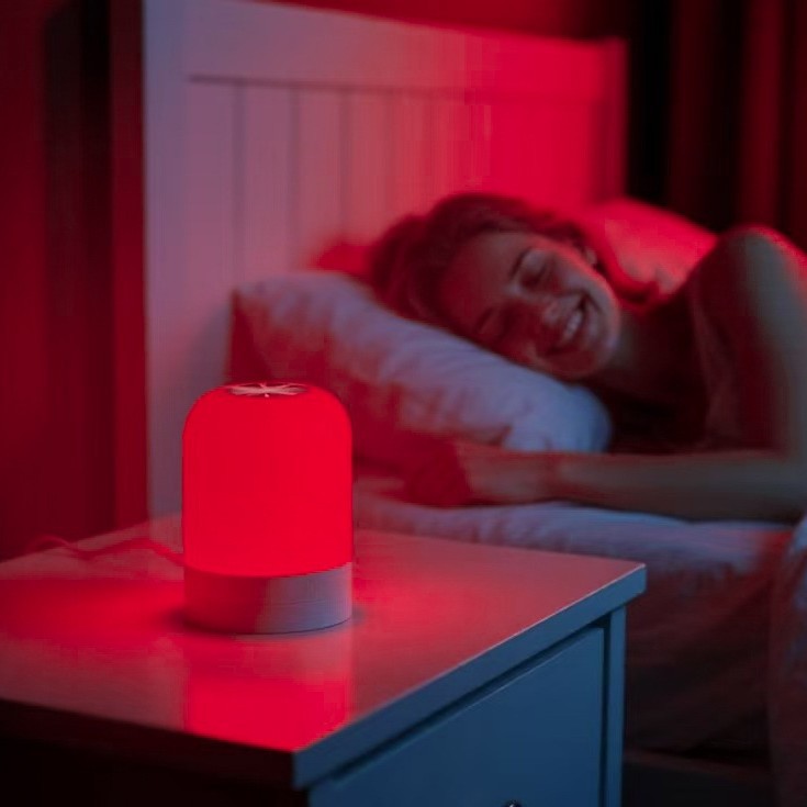 Red light therapy sleep lamp for relaxation